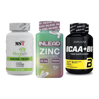 Ausdauer-Set: MST Magnesium + INLEAD Zink + BioTech BCAA+B6 – alle enthaltenen Artikel