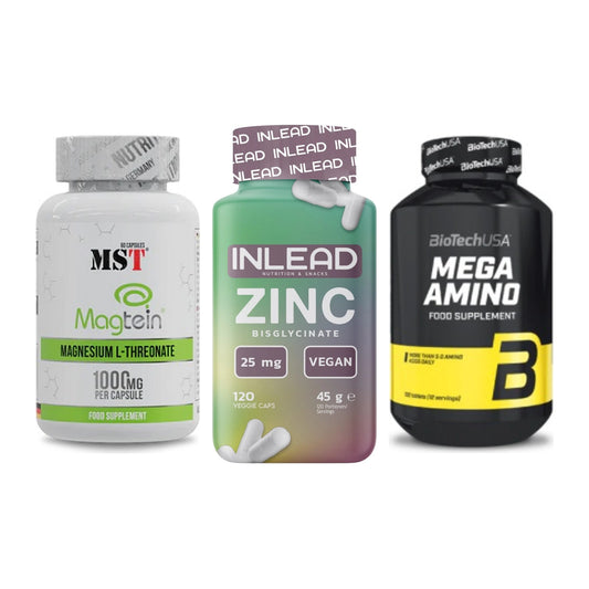 Ausdauer-Set: MST Magnesium + INLEAD Zink + BioTech Mega – alle enthaltenen Artikel