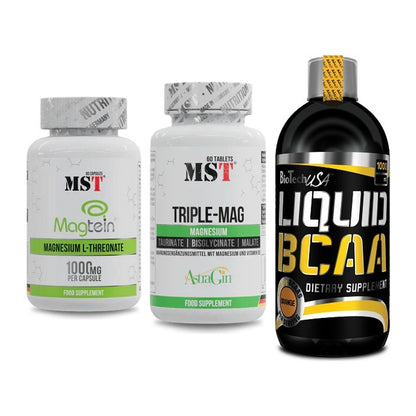 Ausdauer-Set: MST Magnesium + MST Tripple Mag + BioTech Liquid – alle enthaltenen Artikel