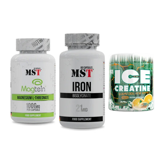 Ausdauer-Set: MST Magnesium + MST Iron Bisglyc + FA Nutrition ICE – alle enthaltenen Artikel