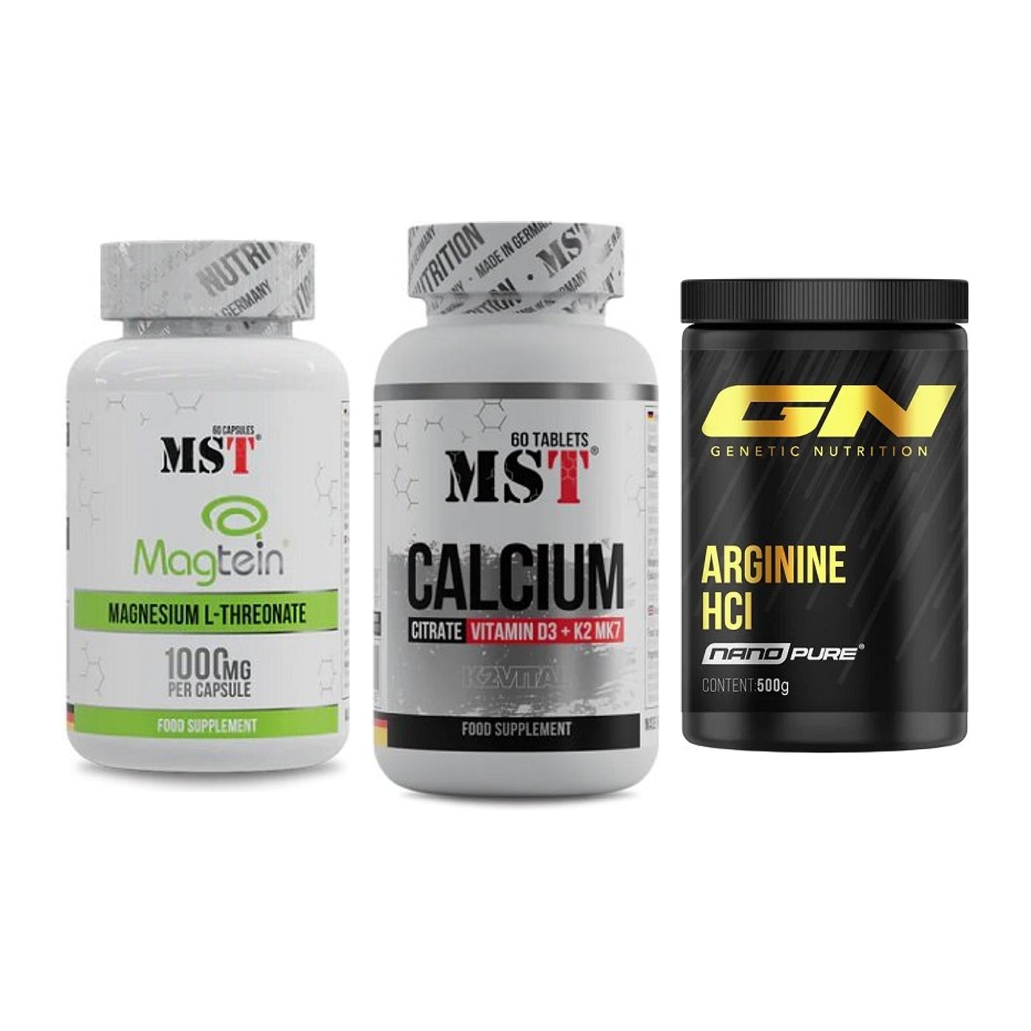 Ausdauer-Set: MST Magnesium + MST Calcium + GN Arginine HCL – alle enthaltenen Artikel