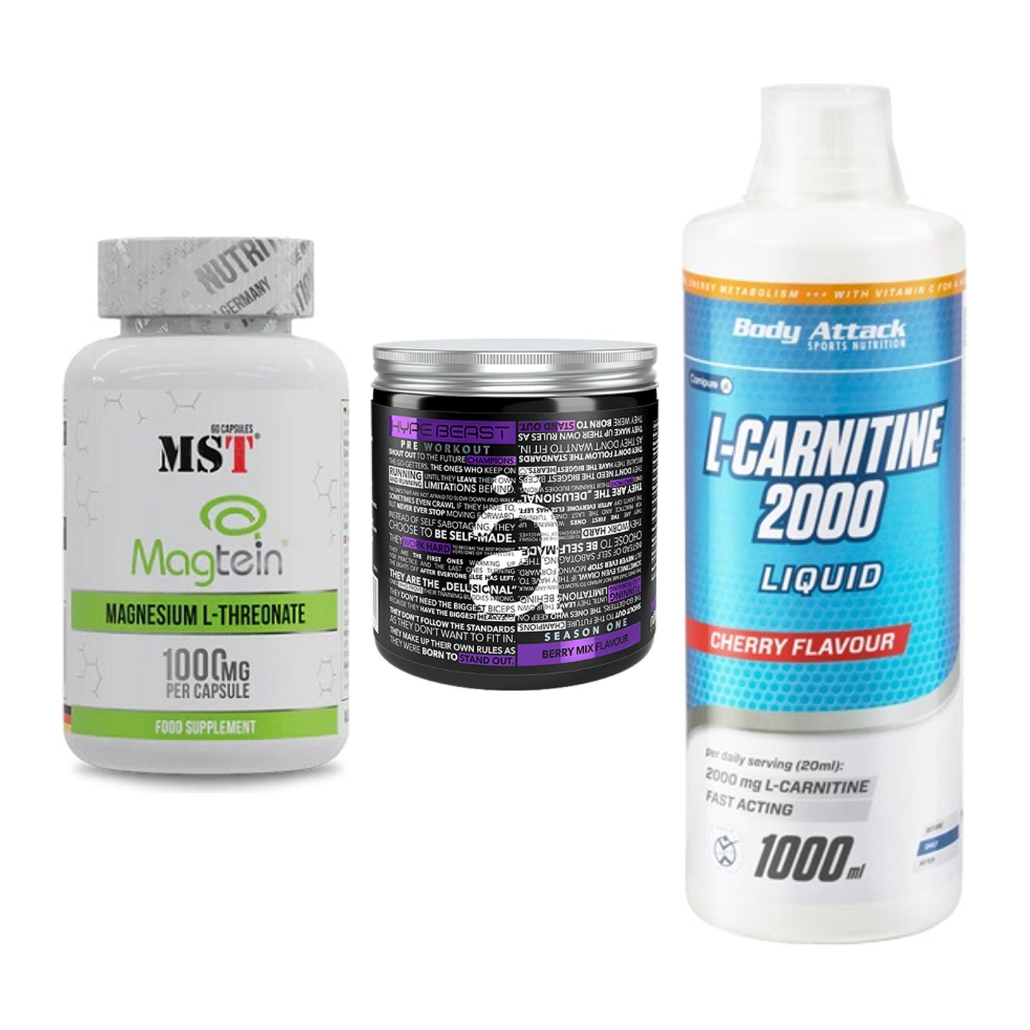 Ausdauer-Set: MST Magnesium + Nanosupps Hype + Body Attack – alle enthaltenen Artikel