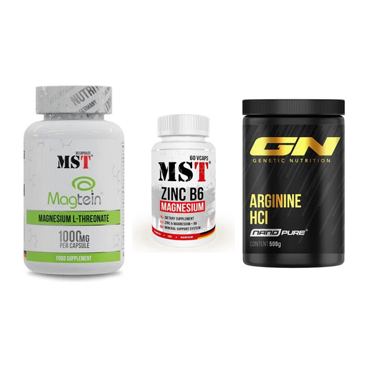 Ausdauer-Set: MST Magnesium + MST Zinc + GN Arginine HCL – alle enthaltenen Artikel