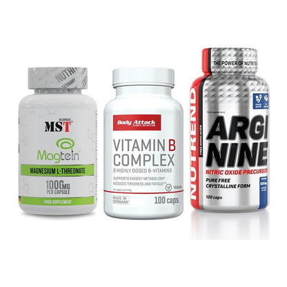 Ausdauer-Set: MST Magnesium + Body Attack + Nutrend Arginine – alle enthaltenen Artikel