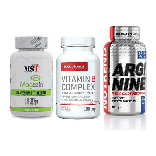 Ausdauer-Set: MST Magnesium + Body Attack + Nutrend Arginine – alle enthaltenen Artikel