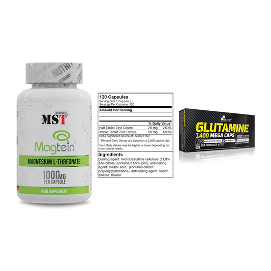 Ausdauer-Set: MST Magnesium + GN Zinc Citrate + Olimp L-Glutamin – alle enthaltenen Artikel
