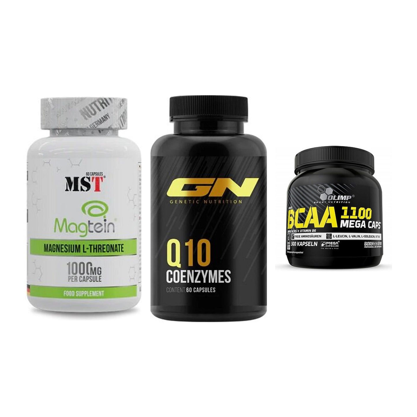 Ausdauer-Set: MST Magnesium + GN Q10 Health + Olimp BCAA Mega – alle enthaltenen Artikel