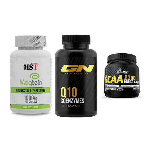 Ausdauer-Set: MST Magnesium + GN Q10 Health + Olimp BCAA Mega – alle enthaltenen Artikel