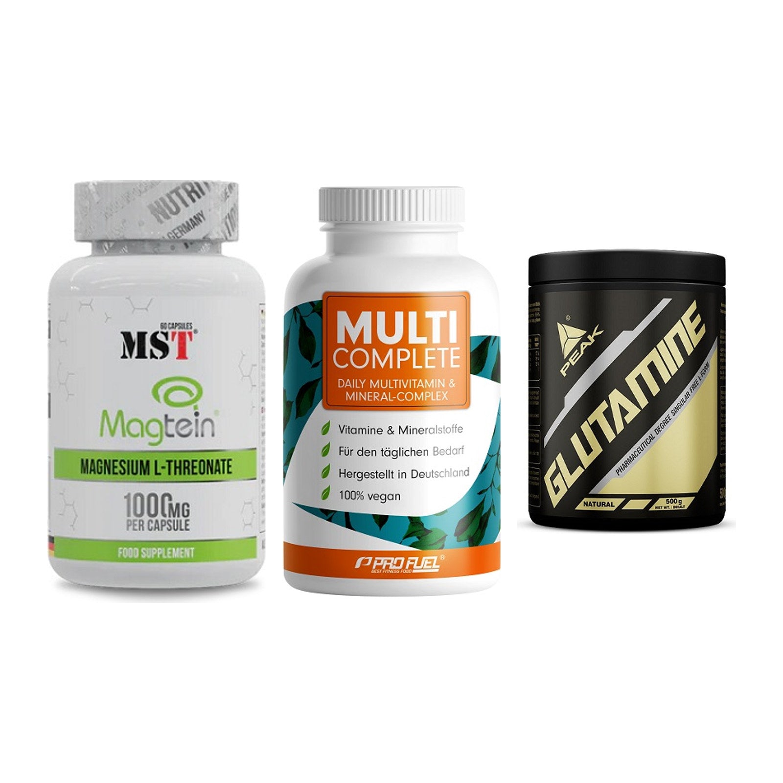 Ausdauer-Set: MST Magnesium + ProFuel MULTI + Peak Glutamin – alle enthaltenen Artikel