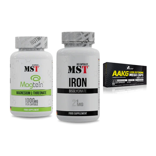 Ausdauer-Set: MST Magnesium + MST Iron Bisglyc + Olimp AAKG – alle enthaltenen Artikel