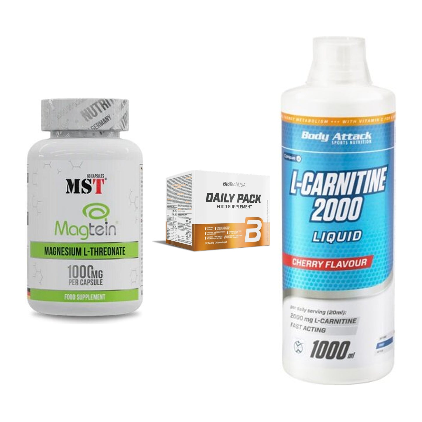 Ausdauer-Set: MST Magnesium + BioTech Daily + Body Attack – alle enthaltenen Artikel