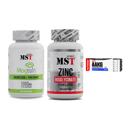 Ausdauer-Set: MST Magnesium + MST Zinc Chelate + Nutrend AAKG – alle enthaltenen Artikel