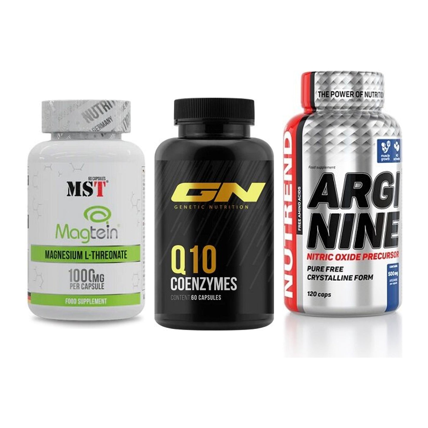 Ausdauer-Set: MST Magnesium + GN Q10 Health + Nutrend Arginine – alle enthaltenen Artikel
