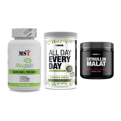 Ausdauer-Set: MST Magnesium + Sinob All Day + Sinob Core – alle enthaltenen Artikel