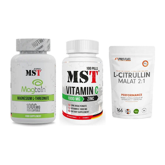 Ausdauer-Set: MST Magnesium + MST Vitamin C + ProFuel L-Citrul – alle enthaltenen Artikel