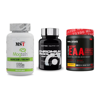 Ausdauer-Set: MST Magnesium + Scitec Chromium + Body Attack – alle enthaltenen Artikel