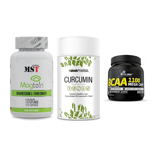 Ausdauer-Set: MST Magnesium + Sinob Curcumin + Olimp BCAA Mega – alle enthaltenen Artikel