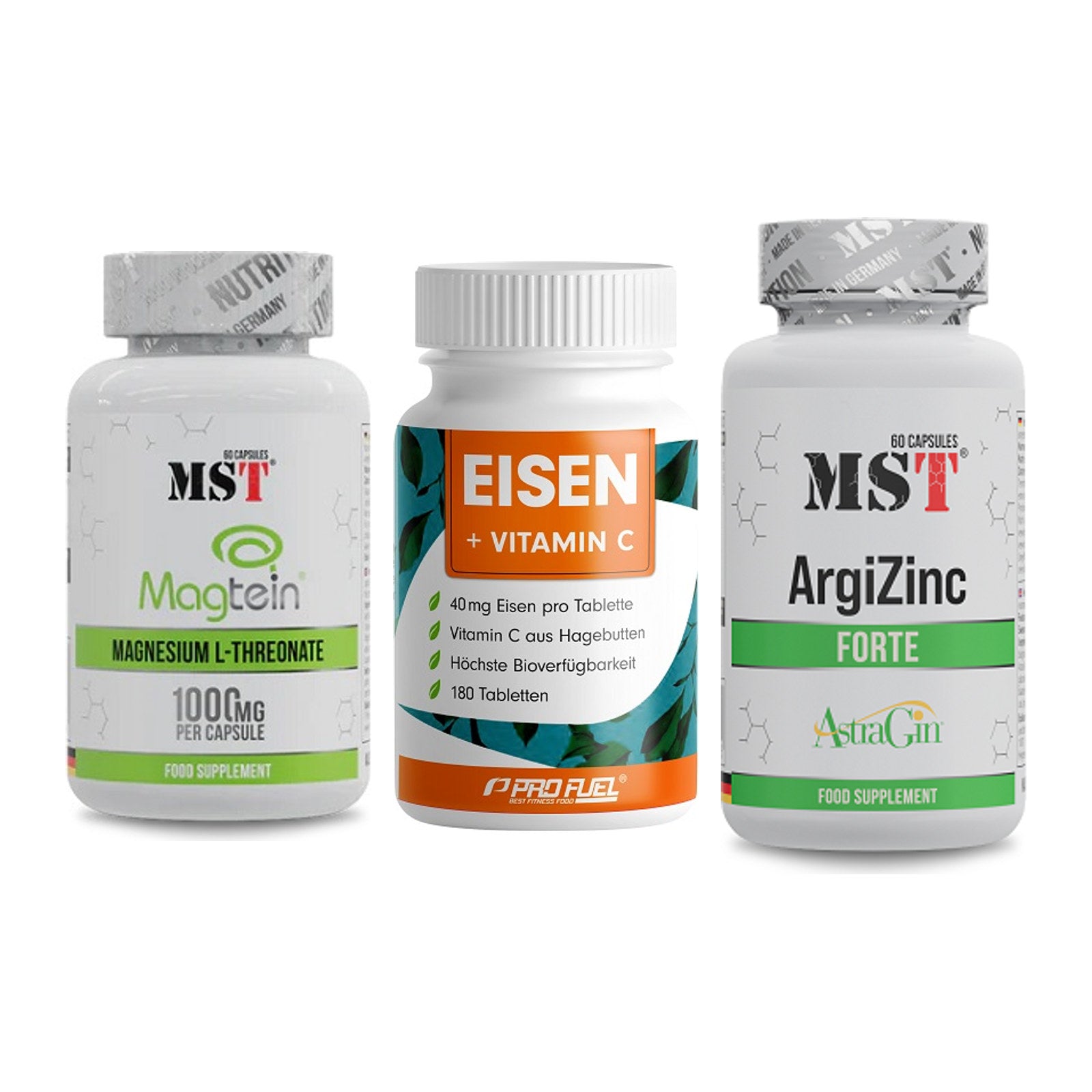 Ausdauer-Set: MST Magnesium + ProFuel EISEN + MST ArgiZinc – alle enthaltenen Artikel
