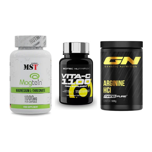 Ausdauer-Set: MST Magnesium + Scitec Vitamin C + GN Arginine HCL – alle enthaltenen Artikel