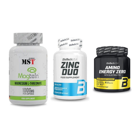 Ausdauer-Set: MST Magnesium + BioTech Zinc Duo + BioTech Amino – alle enthaltenen Artikel