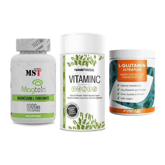 Ausdauer-Set: MST Magnesium + Sinob Vitamin C + ProFuel Glutamin – alle enthaltenen Artikel