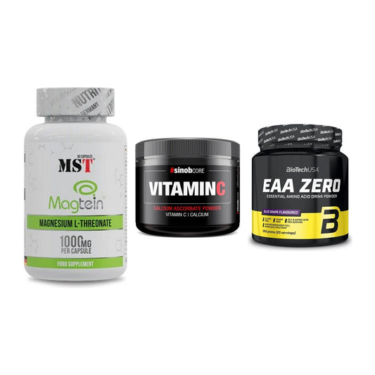 Ausdauer-Set: MST Magnesium + Sinob Vitamin C + BioTech EAA Zero – alle enthaltenen Artikel