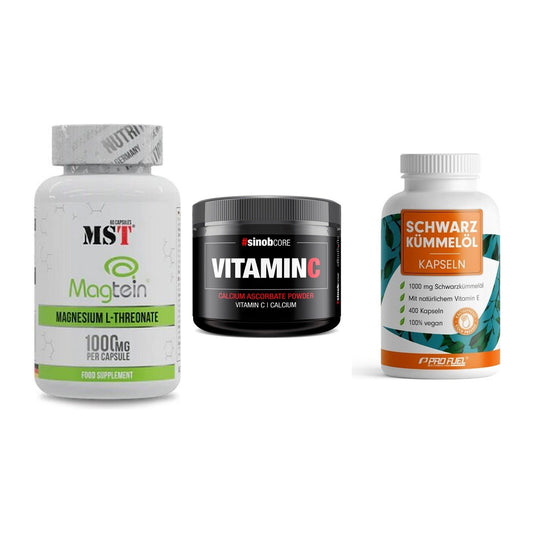 Ausdauer-Set: MST Magnesium + Sinob Vitamin C + ProFuel Schwarzk – alle enthaltenen Artikel