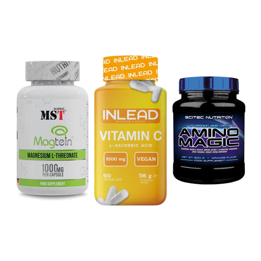 Ausdauer-Set: MST Magnesium + INLEAD Vitamin C + Scitec Amino – alle enthaltenen Artikel