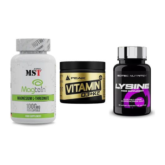 Ausdauer-Set: MST Magnesium + Peak Vitamin + Scitec Lysine – alle enthaltenen Artikel