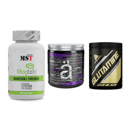 Ausdauer-Set: MST Magnesium + Nanosupps Hype + Peak Glutamin – alle enthaltenen Artikel