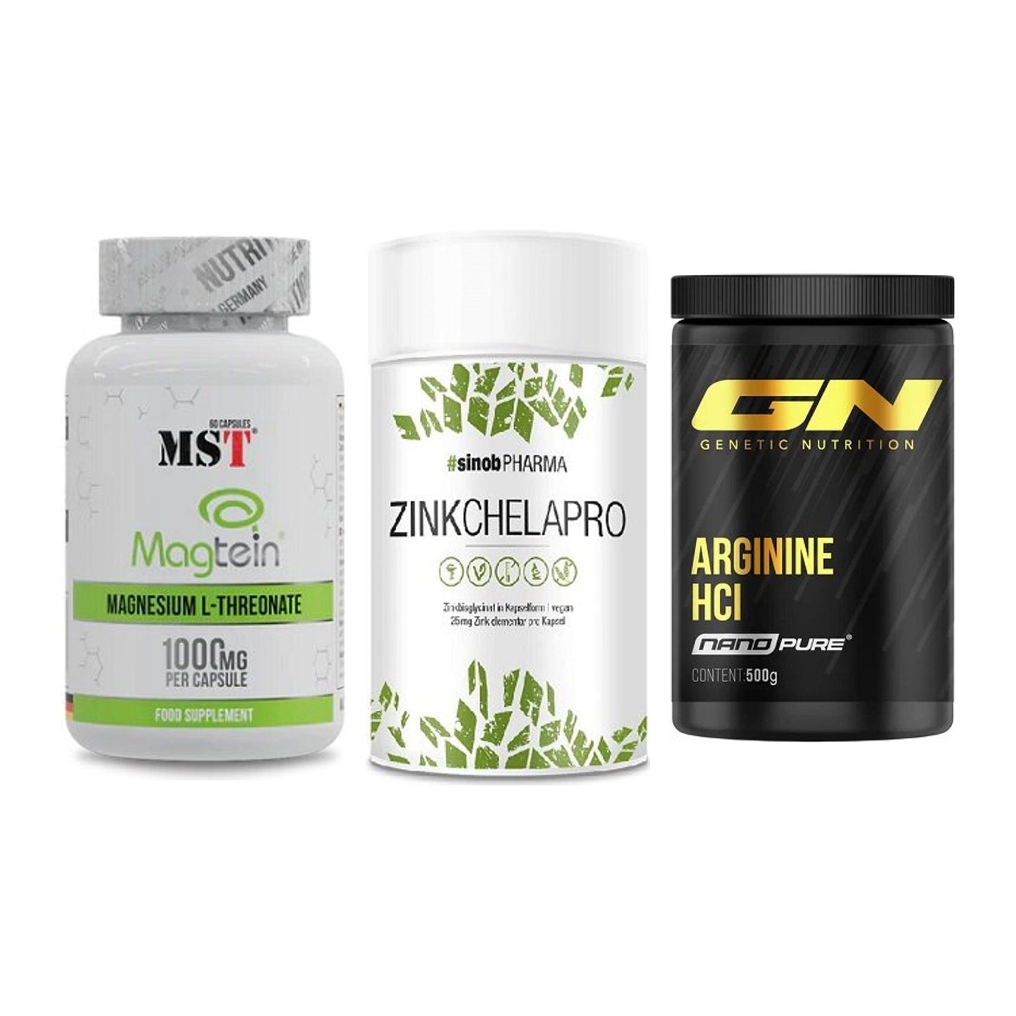 Ausdauer-Set: MST Magnesium + Sinob Zink + GN Arginine HCL – alle enthaltenen Artikel