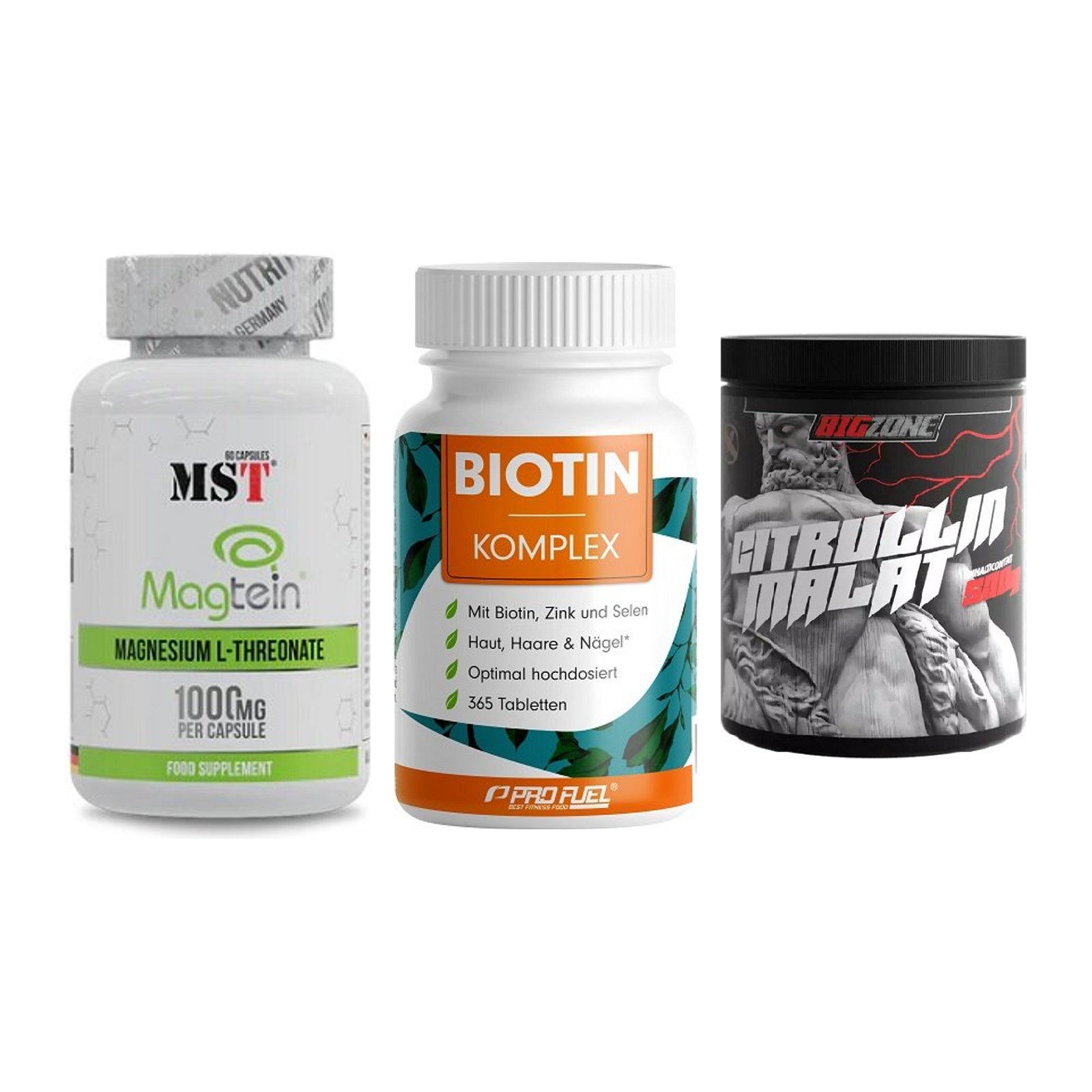 Ausdauer-Set: MST Magnesium + ProFuel BIOTIN + Big Zone Citrull – alle enthaltenen Artikel