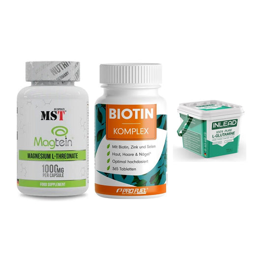 Ausdauer-Set: MST Magnesium + ProFuel BIOTIN + INLEAD L-Glutami – alle enthaltenen Artikel