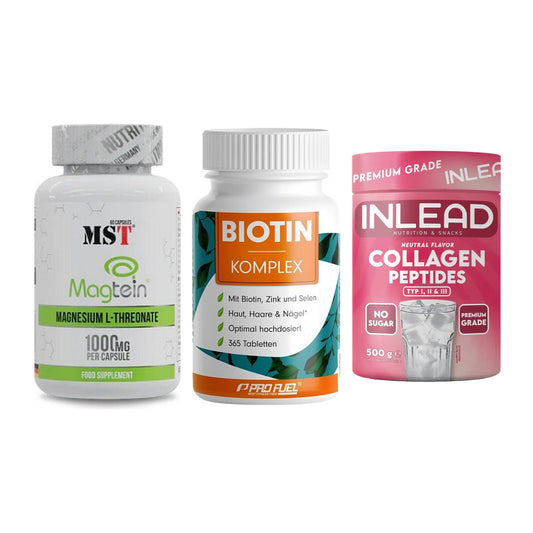 Ausdauer-Set: MST Magnesium + ProFuel BIOTIN + INLEAD Collagen – alle enthaltenen Artikel