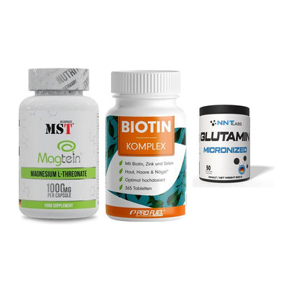 Ausdauer-Set: MST Magnesium + ProFuel BIOTIN + NNT Glutamin – alle enthaltenen Artikel