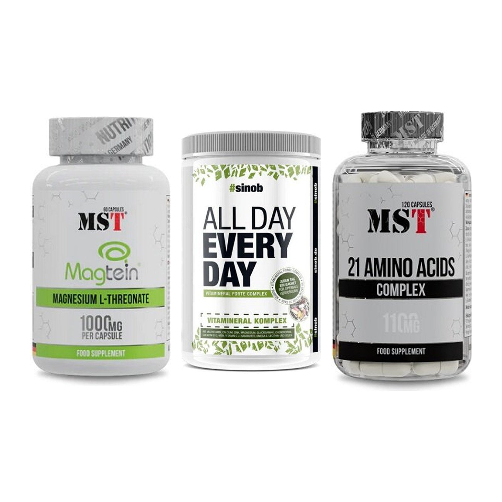 Ausdauer-Set: MST Magnesium + Sinob All Day + MST 21 Amino – alle enthaltenen Artikel