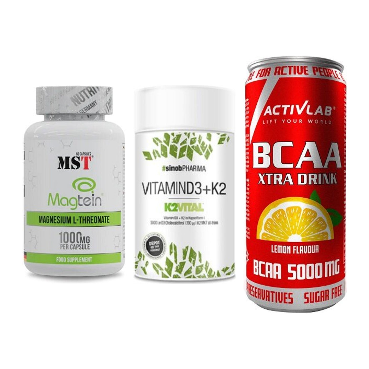 Ausdauer-Set: MST Magnesium + Sinob Vitamin D3 + Activlab BCAA – alle enthaltenen Artikel