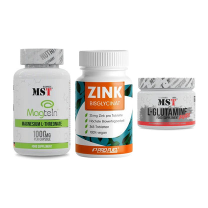 Ausdauer-Set: MST Magnesium + ProFuel Zink + MST Glutamine – alle enthaltenen Artikel