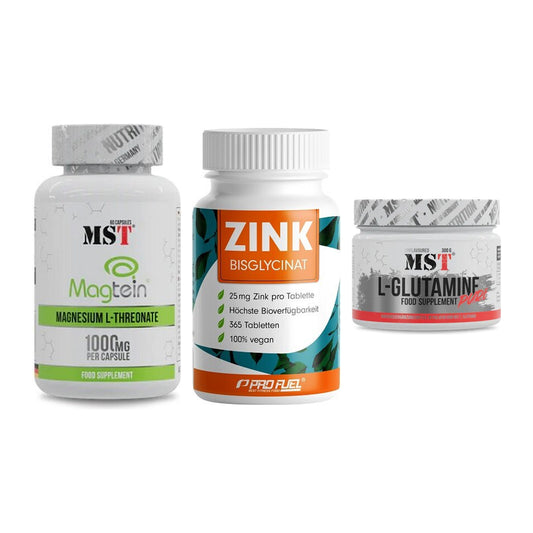 Ausdauer-Set: MST Magnesium + ProFuel Zink + MST Glutamine – alle enthaltenen Artikel