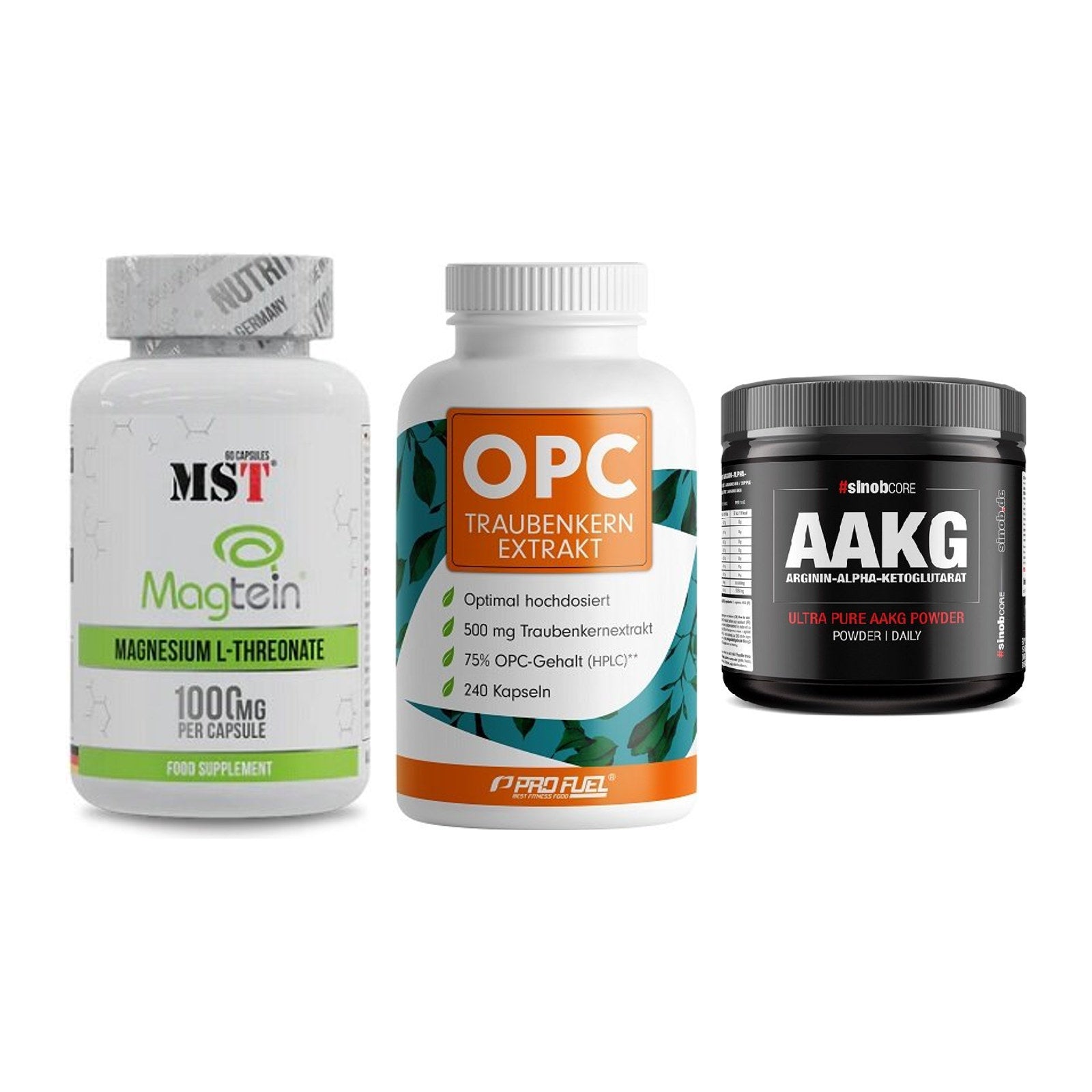 Ausdauer-Set: MST Magnesium + ProFuel OPC + Sinob Core – alle enthaltenen Artikel
