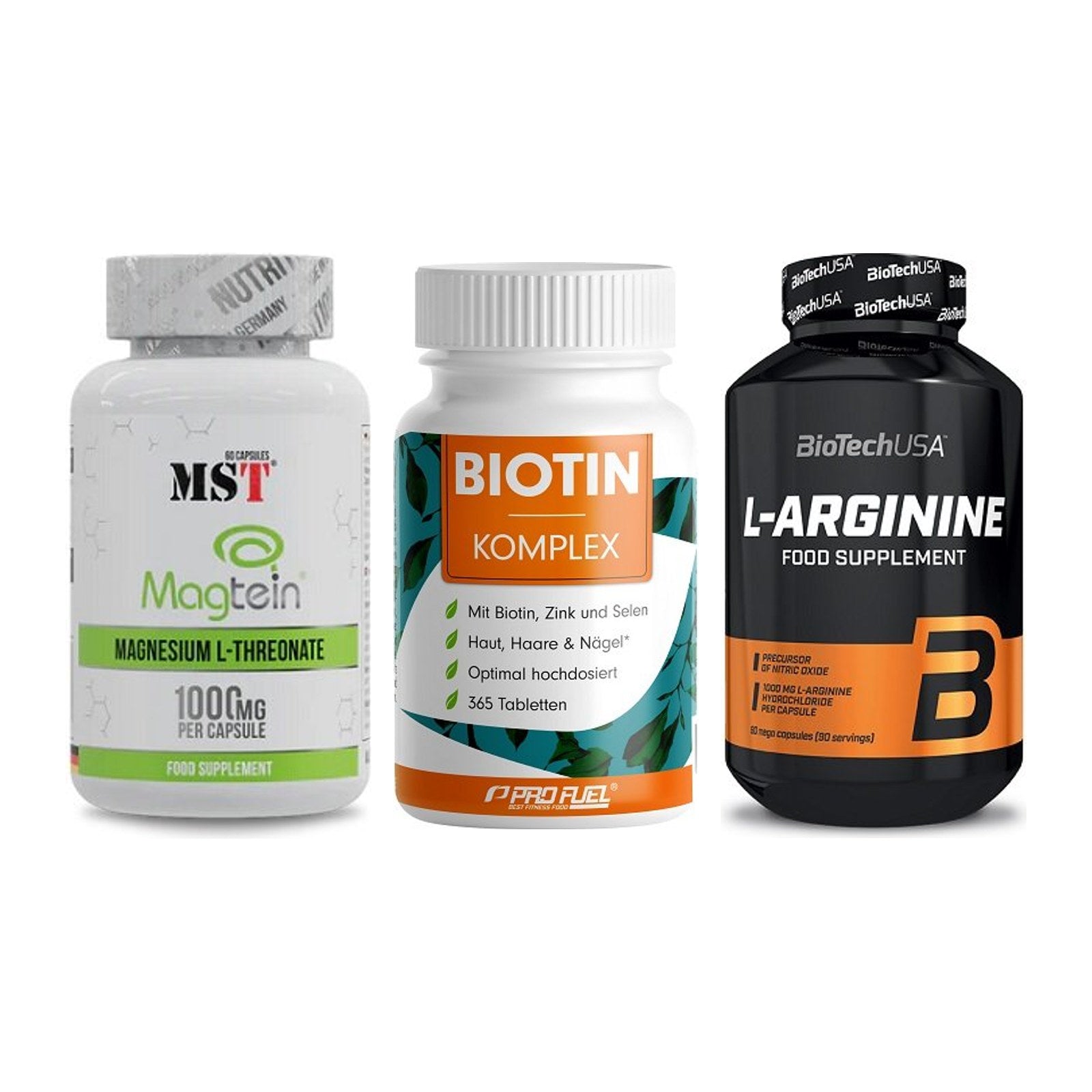 Ausdauer-Set: MST Magnesium + ProFuel BIOTIN + BioTech L-Argini – alle enthaltenen Artikel