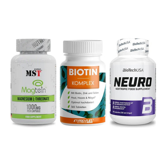 Ausdauer-Set: MST Magnesium + ProFuel BIOTIN + BioTech Neuro – alle enthaltenen Artikel