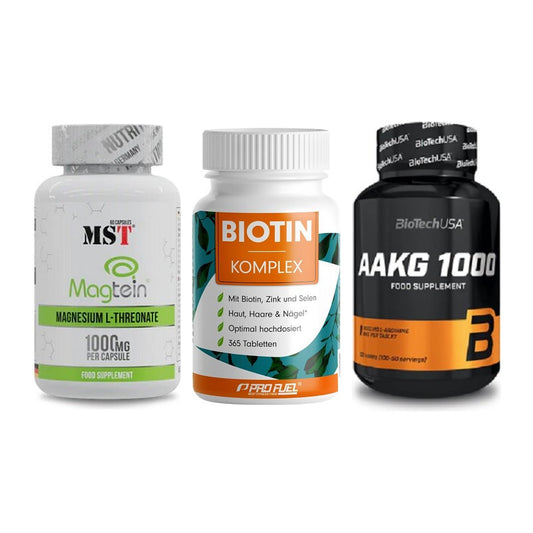 Ausdauer-Set: MST Magnesium + ProFuel BIOTIN + BioTech AAKG – alle enthaltenen Artikel