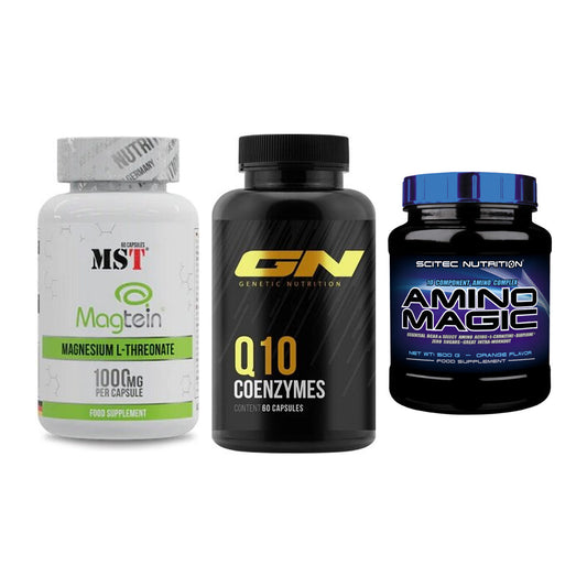 Ausdauer-Set: MST Magnesium + GN Q10 Health + Scitec Amino – alle enthaltenen Artikel