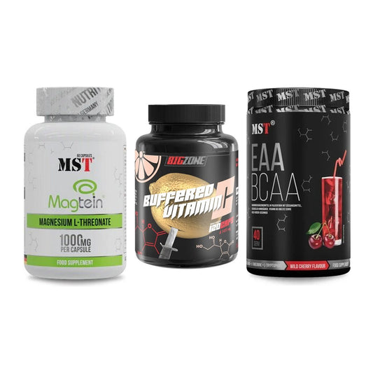 Ausdauer-Set: MST Magnesium + Big Zone Buffere + MST EAA & BCAA – alle enthaltenen Artikel