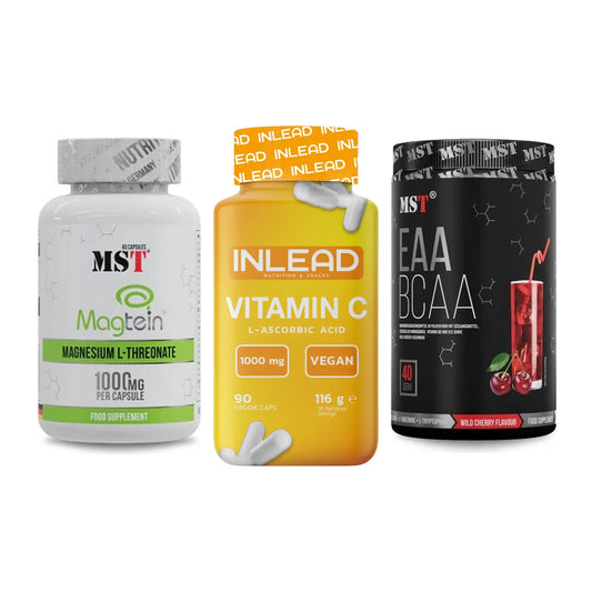 Ausdauer-Set: MST Magnesium + INLEAD Vitamin C + MST EAA & BCAA – alle enthaltenen Artikel