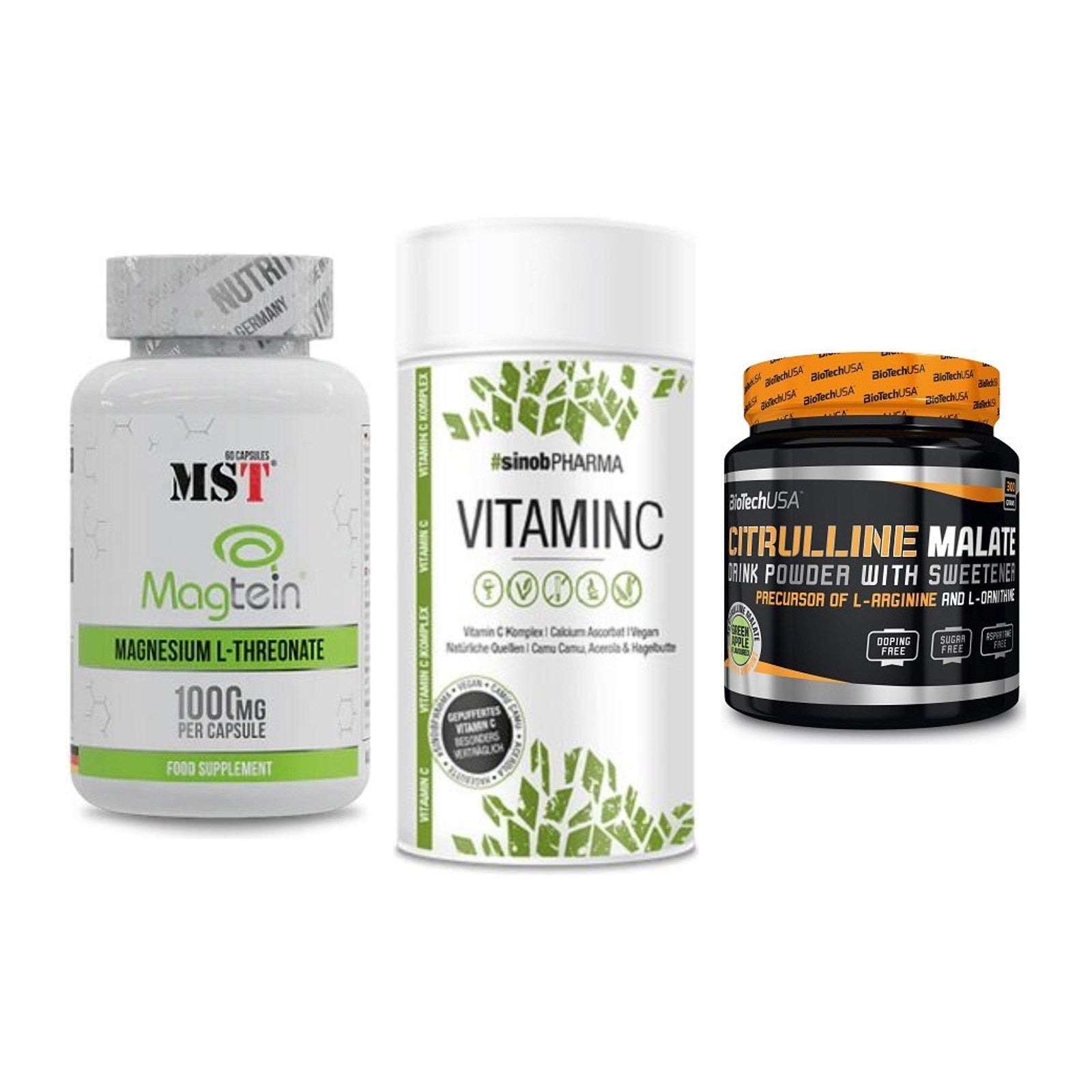 Ausdauer-Set: MST Magnesium + Sinob Vitamin C + BioTech Citrulli – alle enthaltenen Artikel