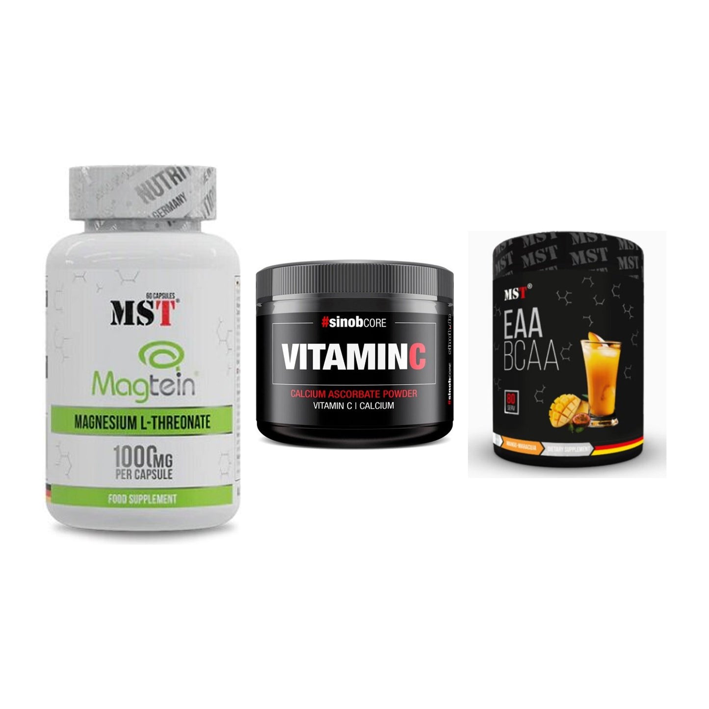 Ausdauer-Set: MST Magnesium + Sinob Vitamin C + MST EAA & BCAA – alle enthaltenen Artikel