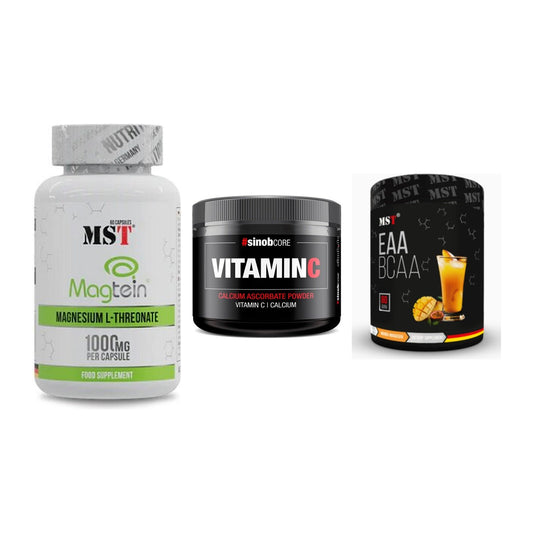 Ausdauer-Set: MST Magnesium + Sinob Vitamin C + MST EAA & BCAA – alle enthaltenen Artikel