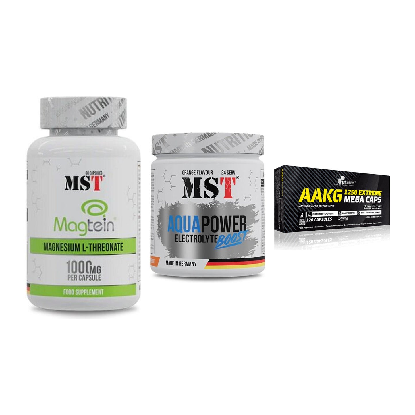 Ausdauer-Set: MST Magnesium + MST Aqua Power + Olimp AAKG – alle enthaltenen Artikel